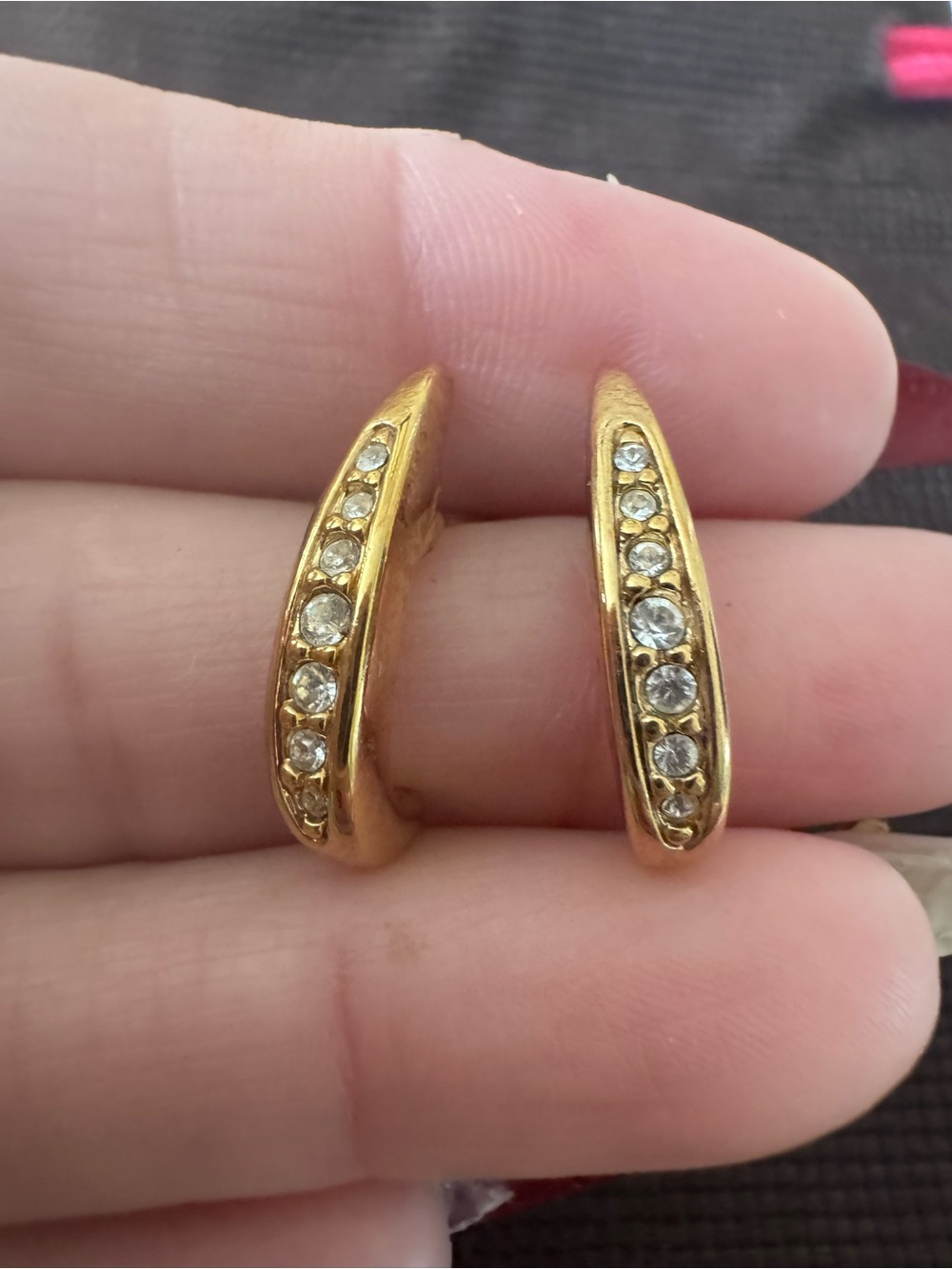 Swarovski Gold/Crystal Huggie Hoops